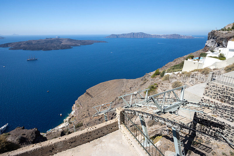 Nea Kameni off Firá on Santorini Caldera on South Aegean Islands, Greece